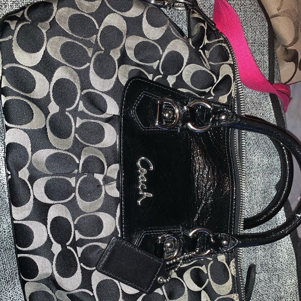 Black and gray purse